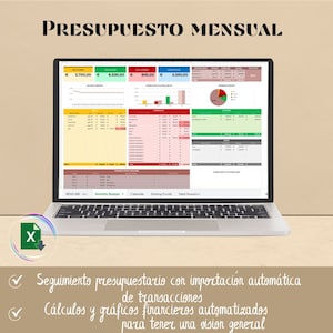 Plantilla Excel de Presuntos Mensais, Acompanhamento do gasto e do ahorro, Planificador de Presuntos e Finanças, Controle da dívida