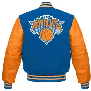 NY knicks Lettermen Varsity Jacke Wolle Und Original Leder Ärmel Premium Fashion Von Ruby Spieler