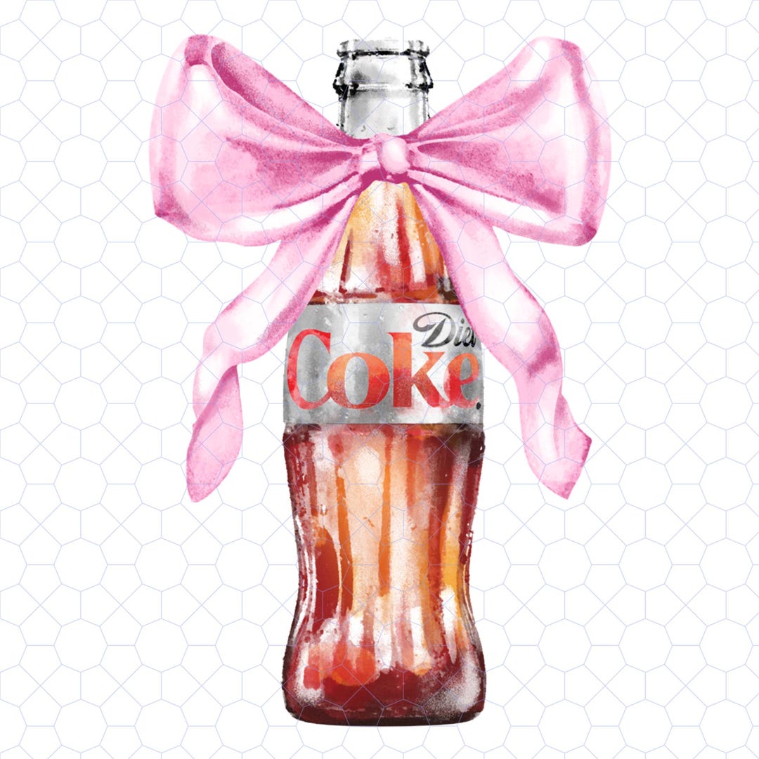 IVORY & BLACK HAT - DIET COKE BOTTLE W/PINK BOW main image 1