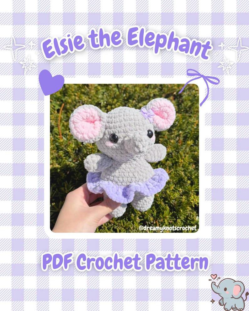 Elsie the Elephant PDF Crochet Pattern - Etsy