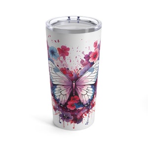 Butterfly Tumbler | Butterfly Coffee Cup | Butterfly Gift | Butterfly Cup | Butterfly Lover Gift | Coffee Lover Gift | Tumbler 20oz