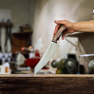 Handmade Japanese Kiritsuke Chef Knife - Stainless Steel Blade, Wenge Wood Handle - Perfect Gift for Chefs & Cooks - Custom Chef Knife