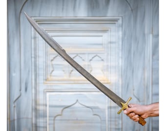 Handmade Damascus Steel Ottoman Sultan Sword - Turkish Walnut Handle
