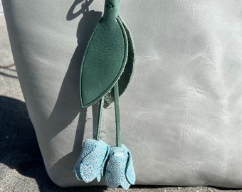 Leather Hanging Tulips Bag Art