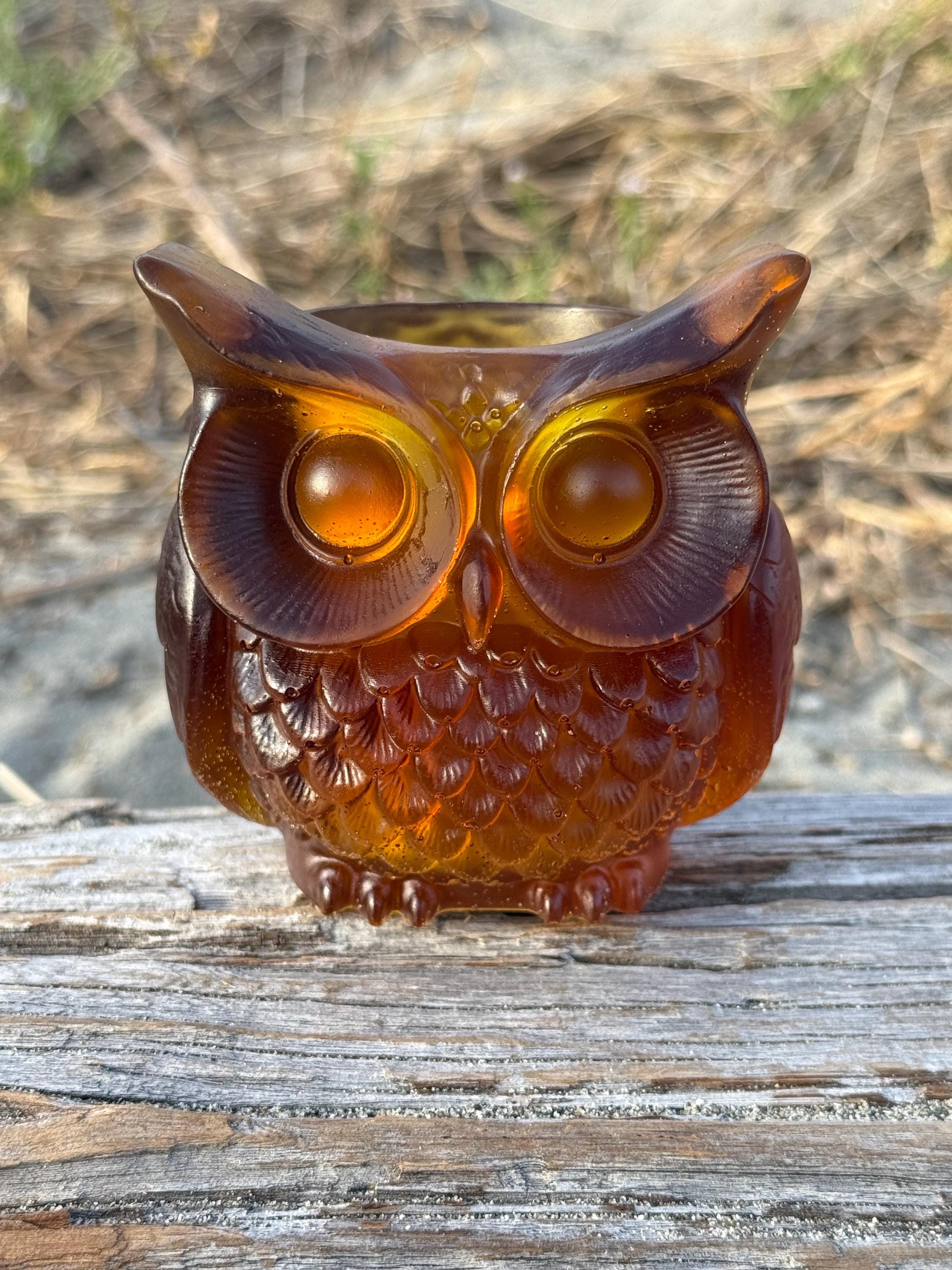 Caramel Owl  Candle Holder with Tea Light
