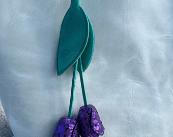 Art de sac tulipes suspendu en cuir