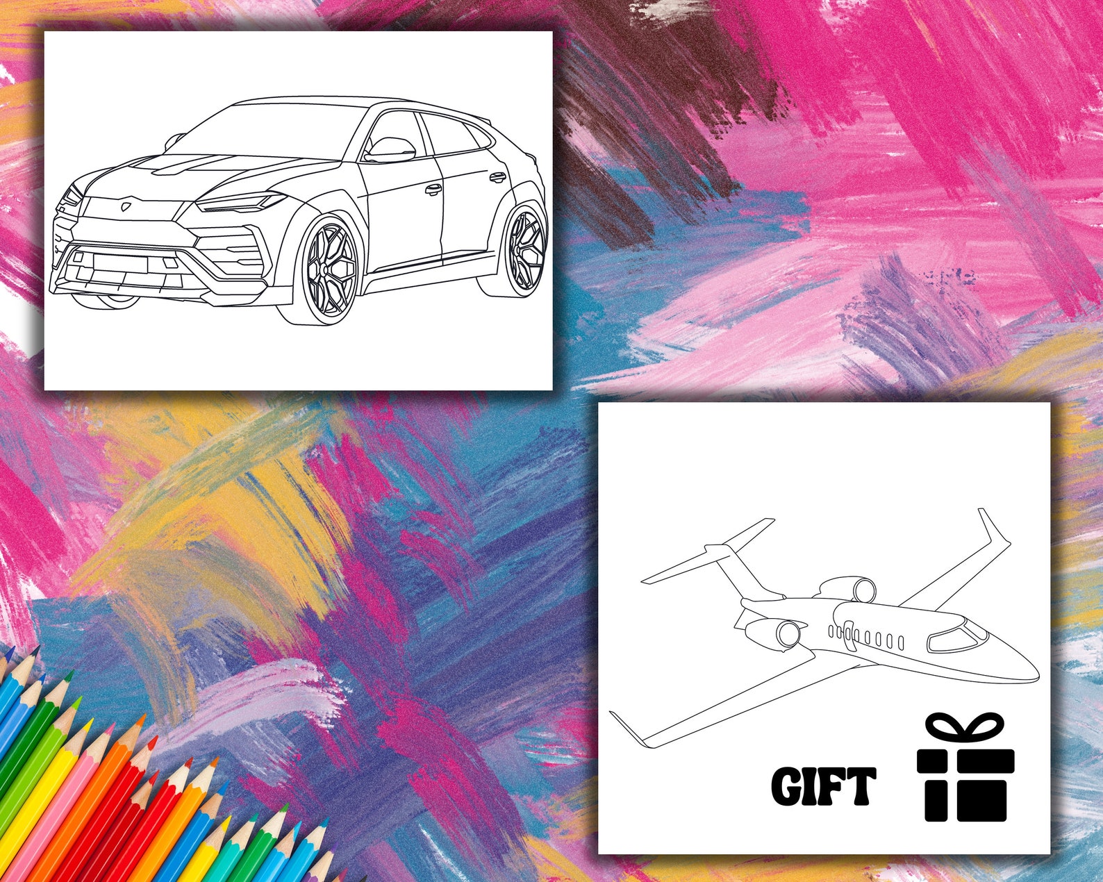 Coloring Pages , Car Printable Pages , Coloring Book for Adult , Kids