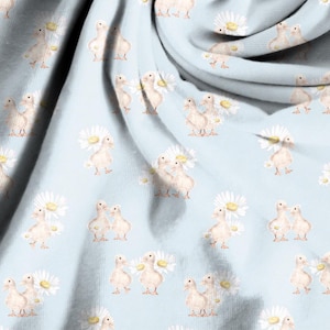 Homemade Goose in Happiness/ Jersey | Goose with Daisy Flowers | Sewing for Children