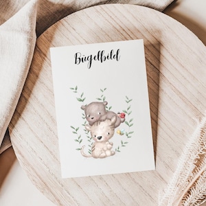 Iron-on image animals | Tiger with bear and ladybug iron-on image | Bear to iron on | for your school cone, pillow, bodysuit, T-shirt and much more.