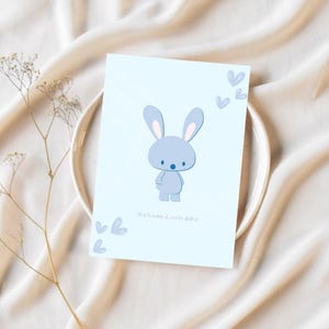 Carte de naissance "Lapin garçon et fille" naissance / carte pliante A6 / carte postale A6