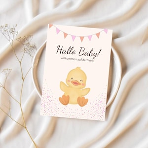 Geburtskarte "Ente" Hallo Baby! / Geburt / Klappkarte A6 / Postkarte A6