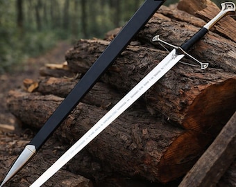 Custom Hand‑Forged Fantasy Hero Sword Replica,  King’s Aragorn Sword, Medieval Gift