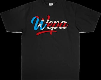 Wepa met vlag van Puerto Rico, png-bestand: twee bestanden in verschillende kleuren