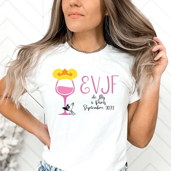 T shirt EVJF verre de vin princesse