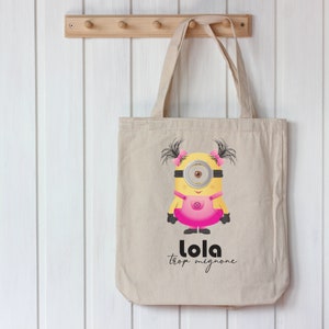 Tote bag minion fille  personnalisable