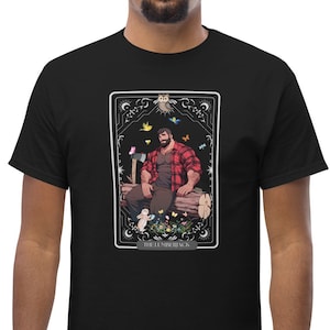 Classic &#39;The Lumberjack&#39; Tarot T-Shirt, Lumberjack Tee, Gay Lumberjack T-Shirt, LGBTQ Lumberjack Tee, Lumberjack Tee Gift, Gay T-Shirt Gift