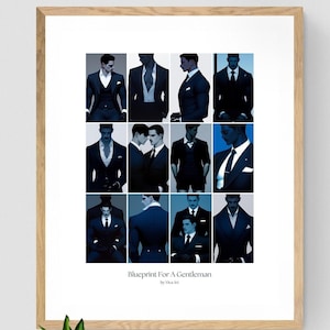 Gay Art Poster, Blueprint For A Gentleman 1 Art, Gay Art Poster For Men, Men in Suits Poster, Gay Art, Gay Artwork, Gay Art Gift, Gay Poster