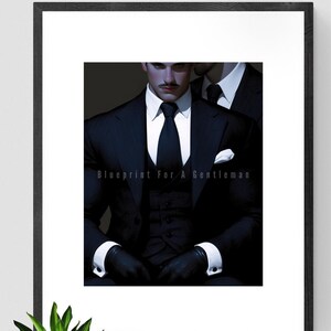 Gay Art Poster, Blueprint For A Gentleman 3 Art, Gay Art Poster For Men, Men in Suits Poster, Gay Art, Gay Artwork, Gay Art Gift, Gay Poster