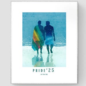 Pride 2025 Kunst Stolzliebhaber Wandkunst Blaues Meer Kunst LGBTQ Gay Pride Plakat Gay Pride Wandkunst Geschenk Blaue Kunst Gay Pride Geschenk, Gay Pride Kunst