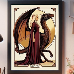 The PRINCESS Of DRAGONSTONE and the Dragon Beautiful Digital Illustrations, HOTD Original Art Images, The Black Queen Amazing Exclusive Art