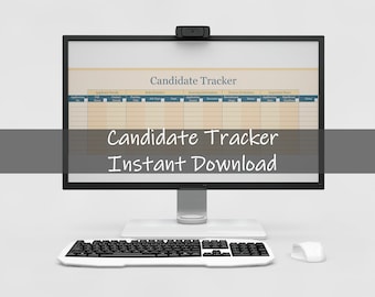 Candidate Tracker Excel | Recruiting Template | Staffing Plan | Instant Download | Workforce Management | Applicant Tracking System Excel
