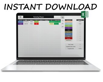 Marketing Planner | Strategy Excel Tracker | Promotional Calendar | Editable Template | Action Planner | Instant Download |Quarterly Tracker