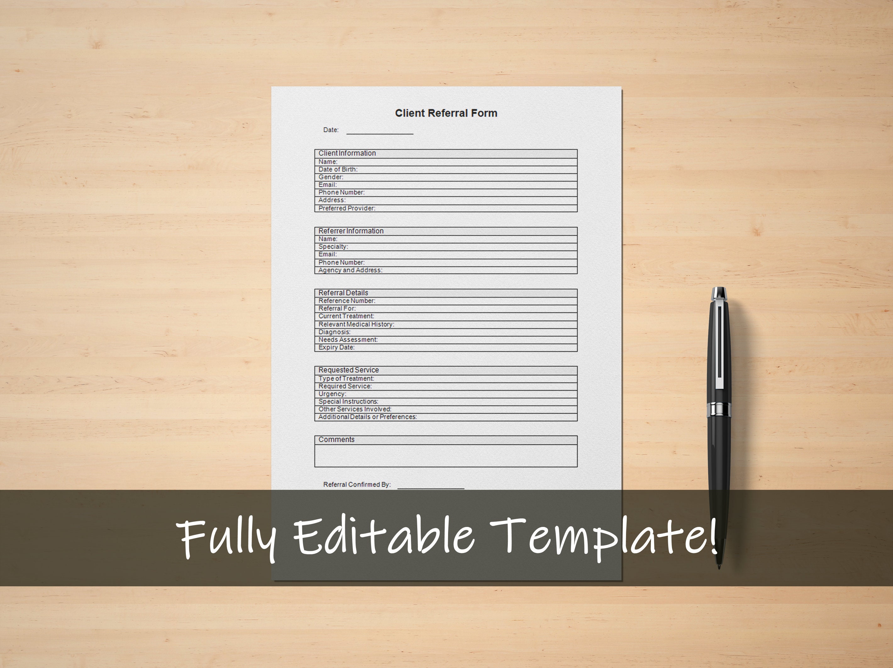 Client Referral Form | Client Report | Counseling Referral Form ...