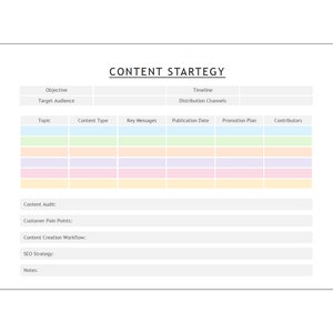 Content Strategy Template Content Marketing Template Social Media