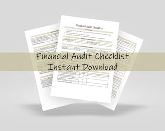 Financial Audit Checklist | Financial Control Framework | Accounting Forms | Instant Download | Process Document Template | Records Tracker