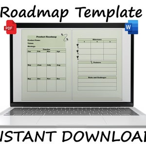 Product Roadmap Template | Project Timeline Template | Product Planner | Instant Download | Product Management Template | Project Schedule