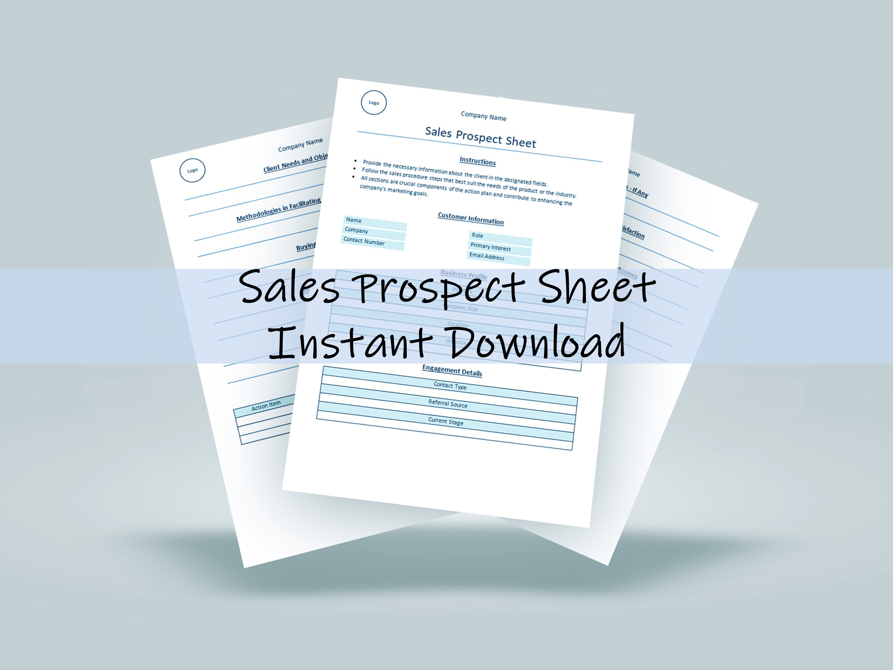 Sales Prospect Sheet | Sales Call Log Template | Client Onboarding ...