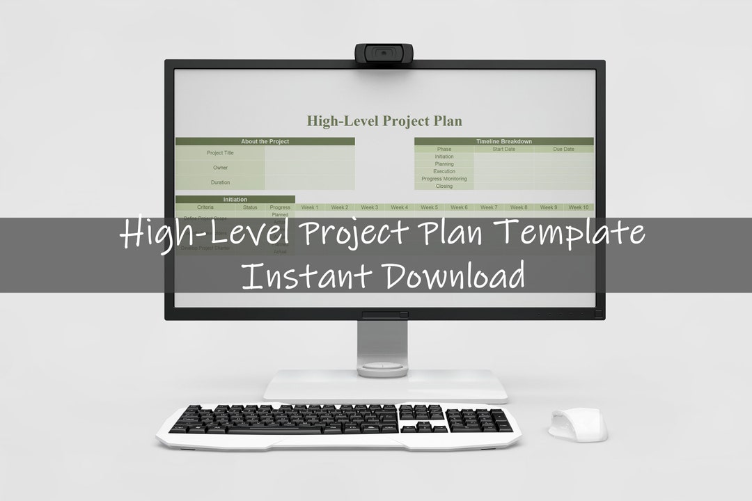 High Level Template Work Project Planner Project Excel Instant Download ...