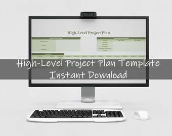 High Level Template | Work Project Planner | Project Excel | Instant Download | High Level Snapshot | Project Work Plan | Operational Plan