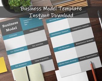 Business Model Template | Monetization Plan | Impact Statement | Instant Download | Project Planning Printable | Business Revenue Template