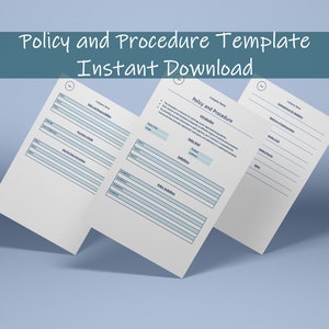 Policy and Procedure Template | Company Policy | Business Policies | Instant Download | Business Operations | Procedure Manual | Guidelines