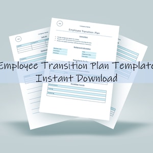 May include: A printable employee transition plan template with instructions, background information, and a schedule for transfer. The template is designed to help with the process of onboarding a new employee and offboarding an existing employee.