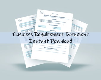 Business Requirement Document | Business Needs Analysis | Business Plan Outline | Instant Download | Program Management | Project Documents