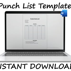 Punch List Template | Project Task Tracker | Work Progress Tracker ...