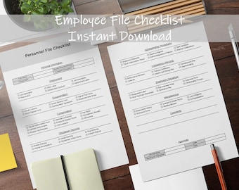 Employee File Checklist | Personnel File Checklist | Recruiting Sheet | Instant Download | New Hire Tracker | HR Report | Business Audit