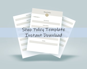Shop Policy Template | Store Policy Guide | Shopping Guide Template | Instant Download | Returns and Refunds Policy | Ecommerce Templates