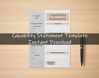 Capability Statement Template | Company Vision Statement | Government Capability Statement | Executive Summary Deck | Core Value Template