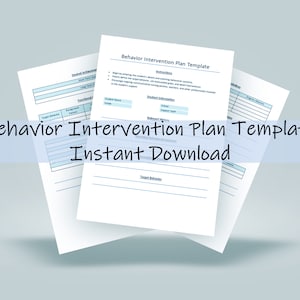Behavior Intervention Plan Template | Student Behavior Tracker | Classroom Management | Instant Download | Behavior Modification Activities