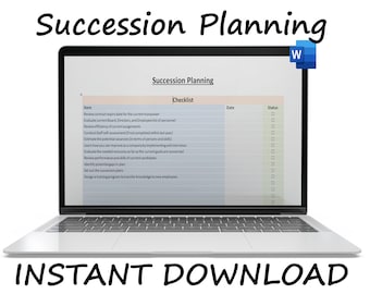 Succession Planning Template | Development Plan | Management Tool | Strategic Plan | Instant Download | A4 | US Letter | Word File | Format