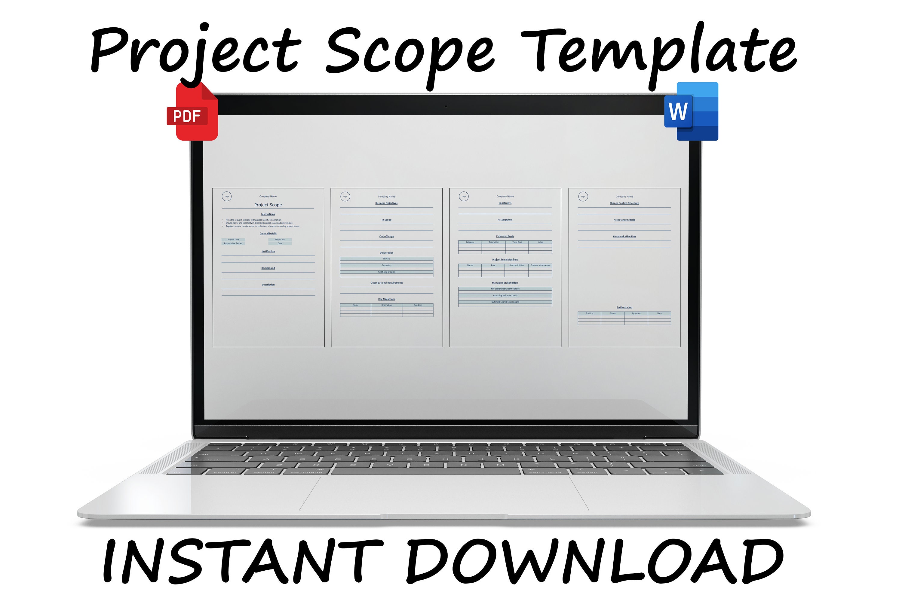 Project Scope Status Report Project Scope Template | Project Planning Printable | Project Summary ...