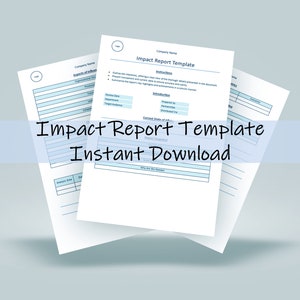 Impact Report Template | Assessment Form | Operational Audit | Instant Download | Objectives and Key Results | Consequences and Actions