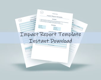 Impact Report Template | Assessment Form | Operational Audit | Instant Download | Objectives and Key Results | Consequences and Actions