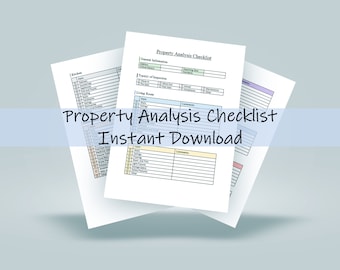 Property Analysis Checklist | Tenant Move in Checklist | Moving Out Checklist | Instant Download | Home Inspection Templates | Rental Forms
