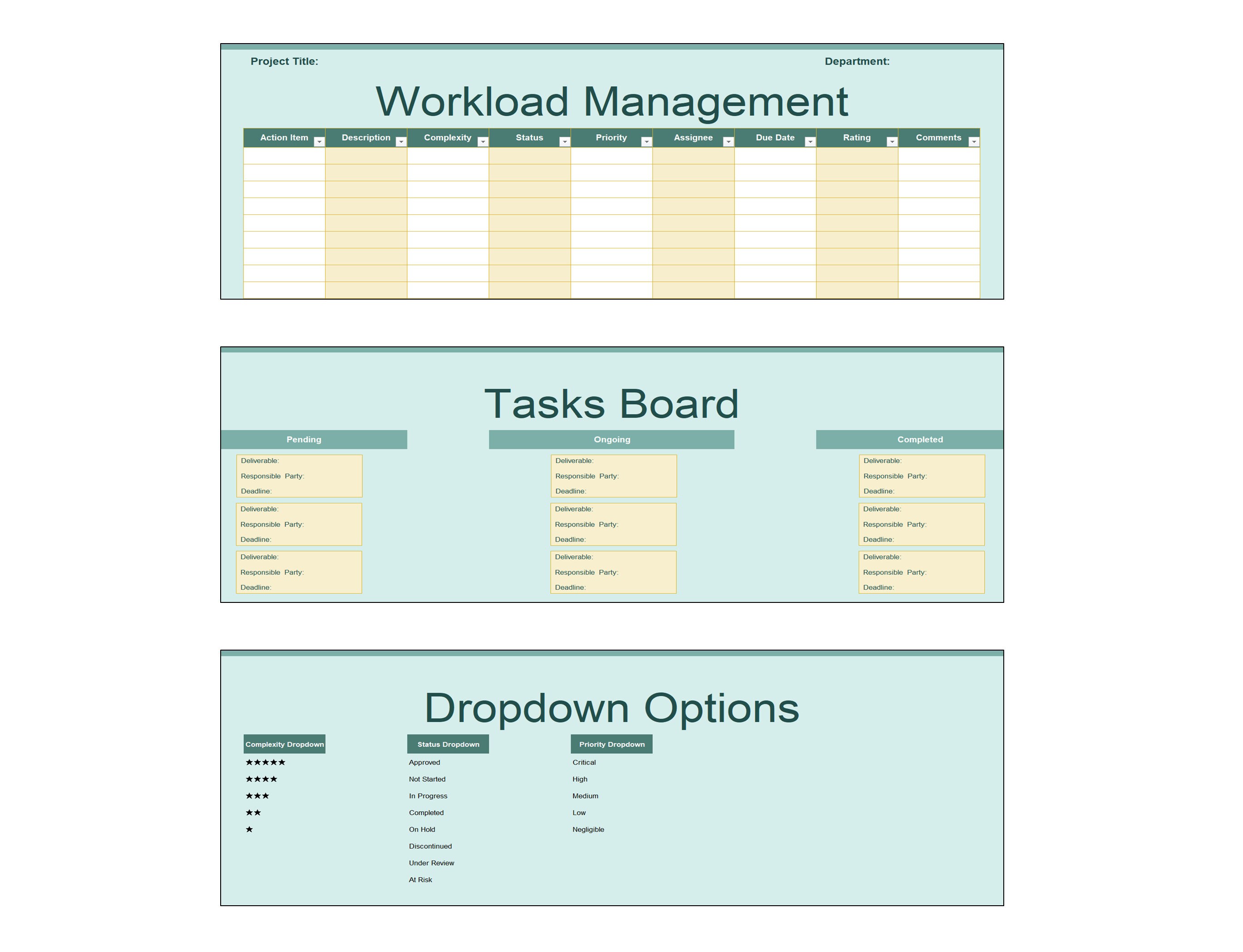 Workload Management Tasks Tracker Excel Status Report Excel Instant ...
