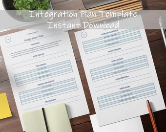 Plan d'intégration | Feuille de travail de planification d'entreprise | Modèle de plan opérationnel | Téléchargement instantané | Suivi des organisations | Modèles de processus