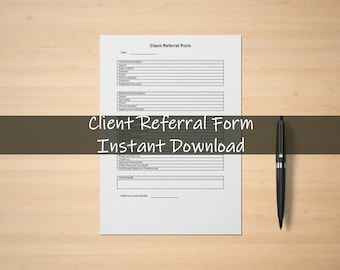 Client Referral Form | Client Report | Counseling Referral Form | Instant Download | Treatment Summary | Medical Templates | Patient Forms